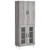 vidaXL Visoka komoda siva sonoma 69,5x34x180 cm inženirski les