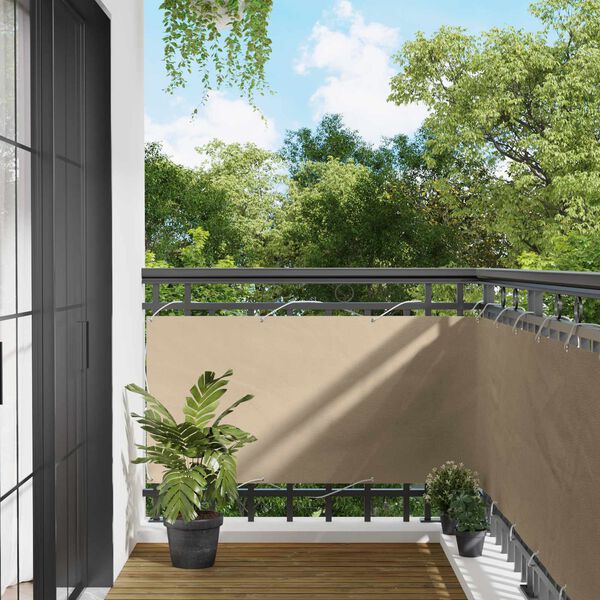 vidaXL Balconska mreža Bež 75 x 200 cm PU premazan oxford alu