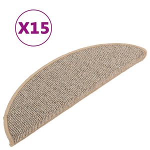 vidaXL Stopni&scaron;čne preproge 15 kosov 56x17x3 cm rjave polkrožne