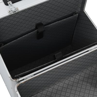 vidaXL Pilotski kovček 39x47x25 cm srebrn aluminij