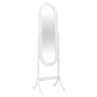 vidaXL Prostostoječe ogledalo belo 45,5x47,5x160 cm inženirski les