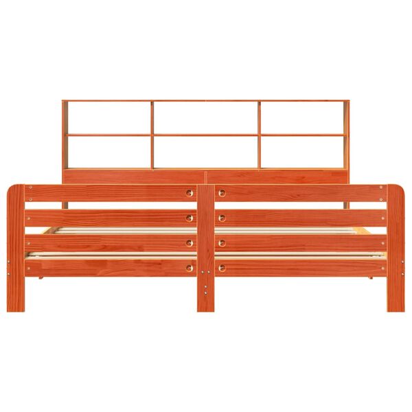 vidaXL Posteljni okvir brez vzmetnice vo&scaron;č. rjav 180x200 cm borovina