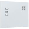 vidaXL Stenska magnetna tabla bela 60x50 cm kaljeno steklo