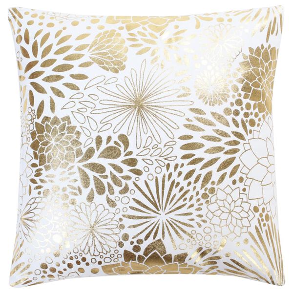 vidaXL Blazine 2 kosa s potiskom bele in zlate 40x40 cm bombaž