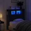 vidaXL LED glava postelje Črna Orehovina 100 x 18,5 x 103,5 cm