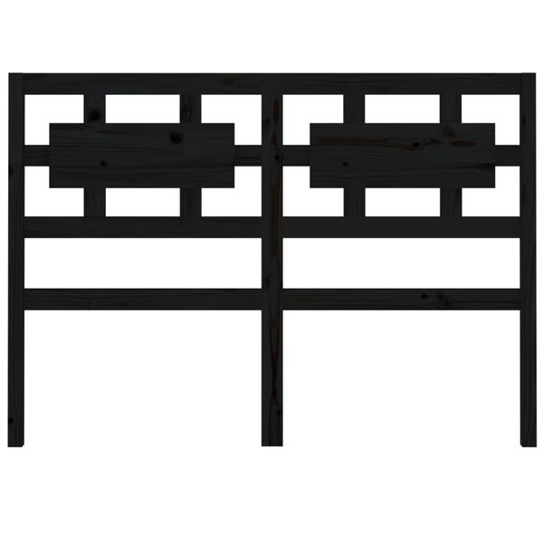 vidaXL Posteljno vzglavje črno 125,5x4x100 cm trdna borovina