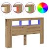 vidaXL LED posteljno vzglavje artisan hrast 160x18,5x103,5 cm inž. les