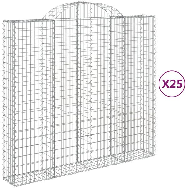 vidaXL Obokane gabion ko&scaron;are 25kosov 200x50x180/200cm pocinkano železo