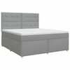 vidaXL Postelja boxspring z vzmetnico Svetlo siva 180 x 200 cm Blago