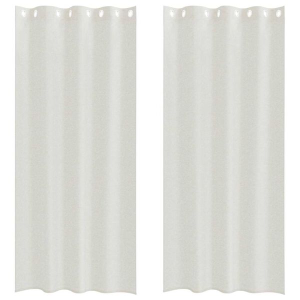 vidaXL Voile zavesa z zavesami 2 pcs krema 245 x 140 cm Poliester