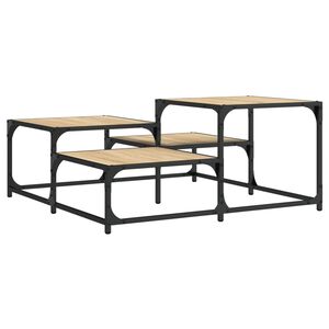 vidaXL Klubska mizica sonoma hrast 87,5x87,5x40 cm inženirski les