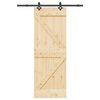 vidaXL Drsna vrata s kompletom vodil 70x210 cm trdna borovina