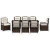 vidaXL Komplet za jedilnico v vrtu 9 pcs Rjava poli ratan