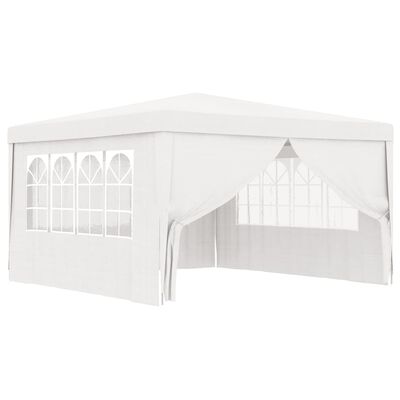 vidaXL Profesionalen vrtni šotor s stranicami 4x4 m bel 90 g/m²