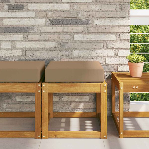 vidaXL Zunanja sedežna blazina Taupe 40 x 40 x 8 cm 100% poliester