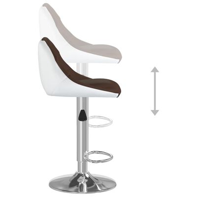 vidaXL Barski stolčki 2 kosa rjavo in belo umetno usnje