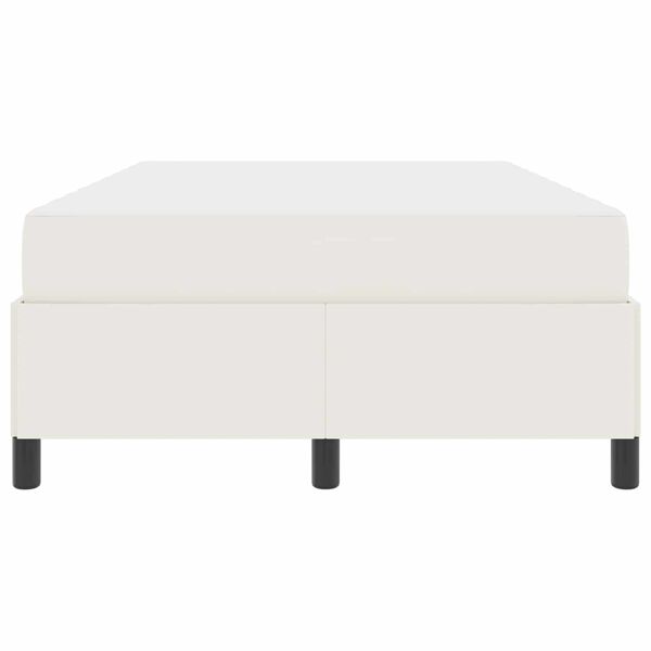 vidaXL Konstrukcija postelje z vzmetnico krema 120 x 200 cm blago