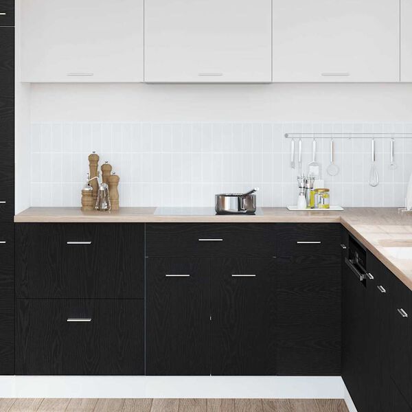 vidaXL Viseča omarica Črna Orehovina 60 x 46 x 81,5 cm Konstruiran les