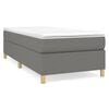vidaXL Box spring postelja z vzmetnico temno siva 100x200 cm blago