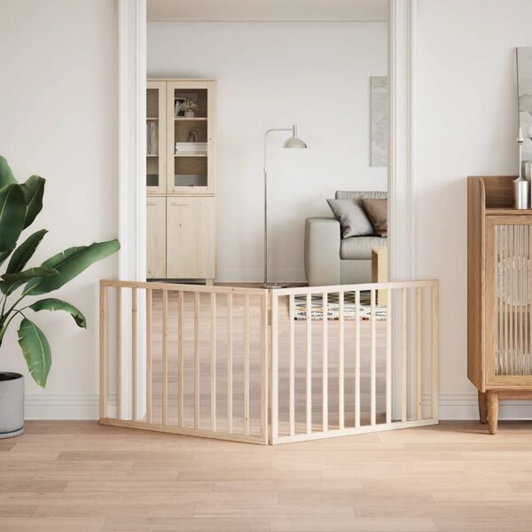 vidaXL Zložljiva pasja vrata 2 panela 160 cm topolov les