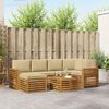 vidaXL Sedežne garniture 7 pcs Naravna in bež Masiven les akacije