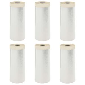 vidaXL Pra&scaron;ni list z lepilnim trakom 6 kos Transparentno 140 x 3300 cm