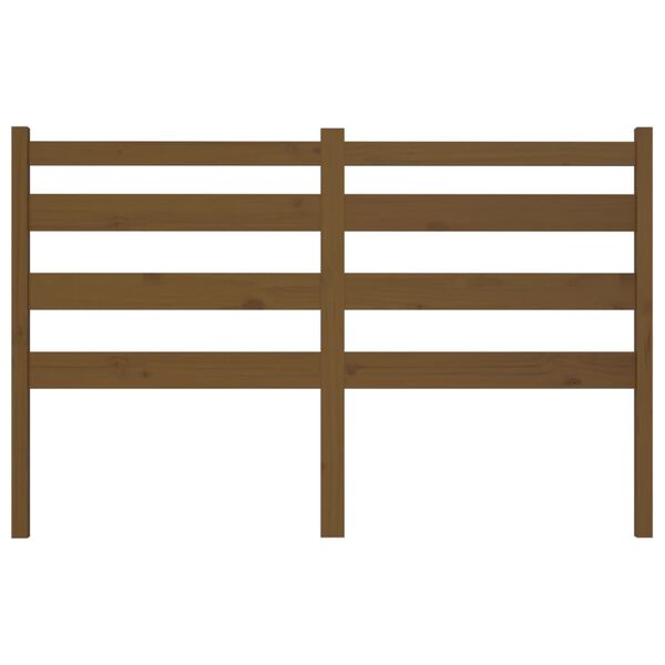 vidaXL Posteljno vzglavje medeno rjavo 126x4x100 cm trdna borovina