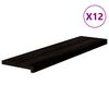 vidaXL Podloge za stopnice 12 kosov rjave 100x25x2 cm trdna hrastovina