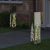 vidaXL Solarno LED svetilo za pot 2 pcs srebrna Cinkana Jeklina