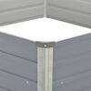 vidaXL Dvignjeno Vrtno Korito 129x129x45 cm Pocinkano Jeklo Sive Barve