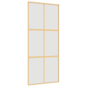 vidaXL Drsna vrata zlata 90x205 cm mat ESG steklo in aluminij