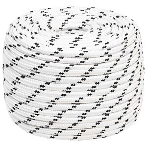 vidaXL Večnamenska vrv 14 mm 25 m Bela Poliester