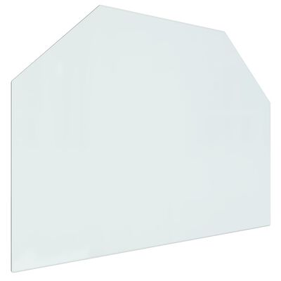 vidaXL Steklena plošča za kamin šestkotna 80x60 cm