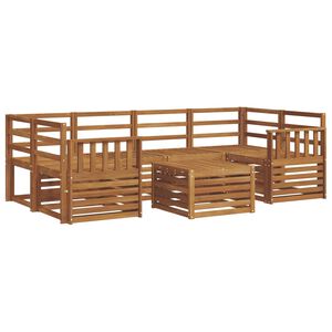 vidaXL Zunanja garnitura za sedenje 7 pcs Naravna Masiven les akacije