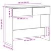 vidaXL Konzolna miza Črni hrast 90 x 36 x 75 cm Konstruiran les