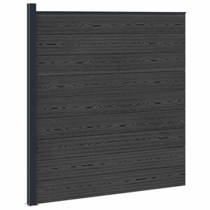 vidaXL Komplet ograj 175 x 186 cm WPC in aluminij Črna
