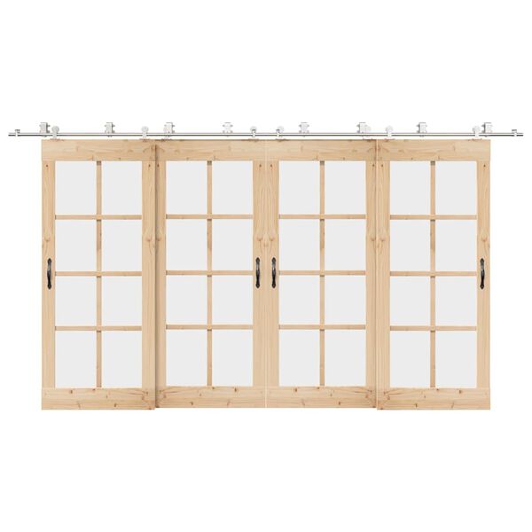 vidaXL Oprema za drsna vrata 400 cm nerjaveče jeklo srebrne barve