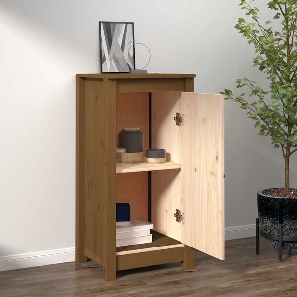 vidaXL Komoda medeno rjava 39x35x80 cm trdna borovina