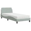vidaXL Postelja z vzmetnico Dover svetlo siva 80x200 cm žamet