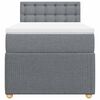vidaXL Box spring postelja z vzmetnico svetlo siva 90x190 cm blago