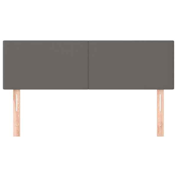 vidaXL Posteljno vzglavje 2 kosa sivo 72x5x78/88 cm umetno usnje