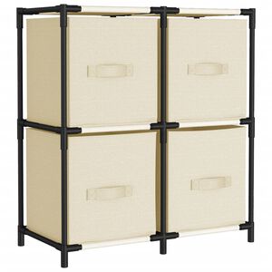 vidaXL Omara s 4 ko&scaron;arami iz blaga krem 63x30x71 cm jeklo