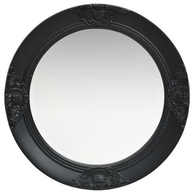vidaXL Stensko ogledalo v baročnem stilu 50 cm črno