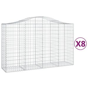 vidaXL Obokane gabion ko&scaron;are 8 kosov 200x50x120/140cm pocinkano železo