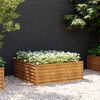 vidaXL Vrtna visoka greda 100x100x36 cm corten jeklo