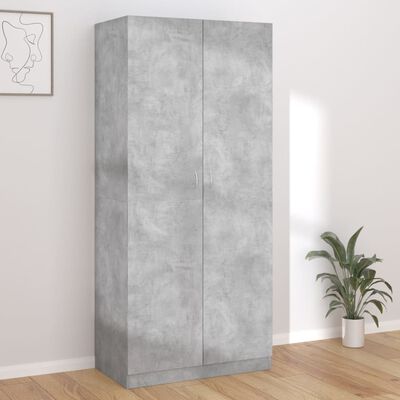 vidaXL Garderobna omara betonsko siva 90x52x200 cm iverna plošča