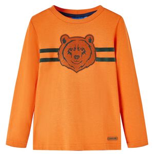 Otro&scaron;ka majica z dolgimi rokavi temno oranžna 92