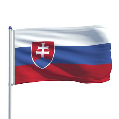 vidaXL Zastava Slovaške in aluminijast zastavni drog 6 m