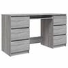 vidaXL Pisalna miza siva sonoma 140x50x77 cm konstruiran les