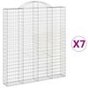 vidaXL Obokane gabion ko&scaron;are 7 kos 200x30x220/240 cm pocinkano železo